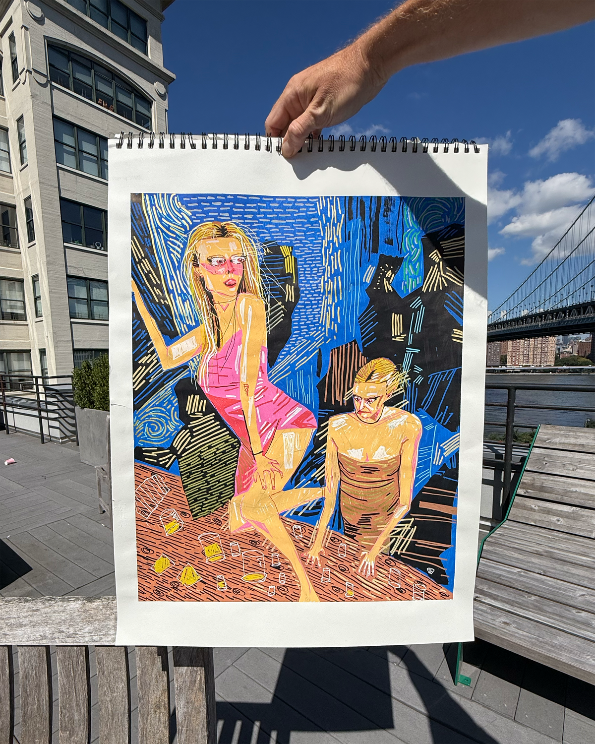 "I Don't Get Hungover in Miami", The Fanning Sisters | ORIGINAL PAINTING